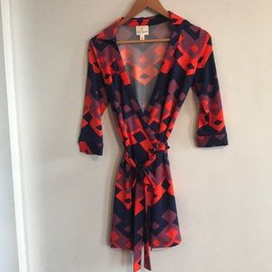 Beautiful Julie brown wrap dress